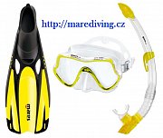 Maska + Šnorchel + Plutvy - MARES PURE VISION SET Žltá 38/39