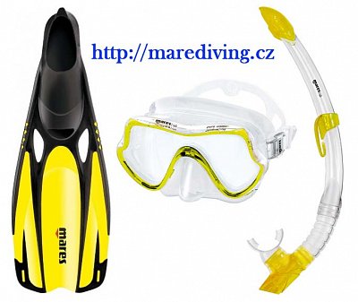Maska + Šnorchel + Plutvy - MARES PURE VISION SET Žltá 38/39