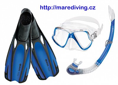 Maska + Šnorchel + Plutvy - MARES WAHOO SET Modrá 40/41