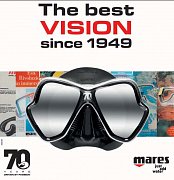 Potápačská Maska MARES X-VISION ULTRA LS LiquidSkin - Limitovaná EDICE 70 rokov Mares + Obal na masku Čierna / Čierna - sklo striebornej farby