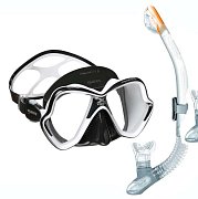 Potápačská Maska MARES X-VISION ULTRA LS LiquidSkin + Suchý Šnorchel ERGO DRY (Číry) Černá - Bílá