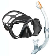 Potápačská Maska MARES X-VISION ULTRA LS LiquidSkin + Suchý Šnorchel ERGO DRY (Číry) Černá - Žlutá