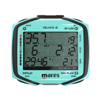 Potápačský Počítač MARES QUAD 2 Tyrkysová