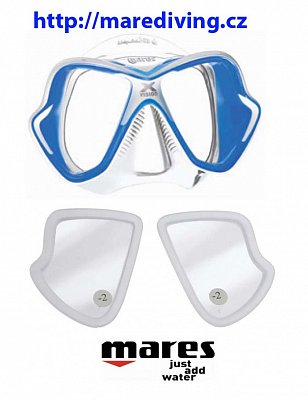 SET MASKA MARES X-VISION S dioptrickými sklami - Akčná Cena 411053 X-Vision Modrá -4 -2.5