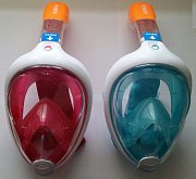 Celotvárová šnorchlovacia MASKA Ružová M / L