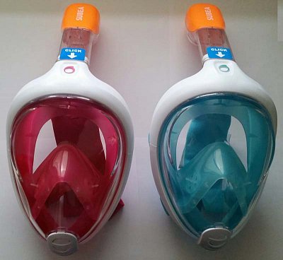 Celotvárová šnorchlovacia MASKA Ružová M / L