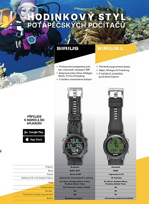 Potápačský Počítač MARES SIRIUS + Fľaškový Modul Černá